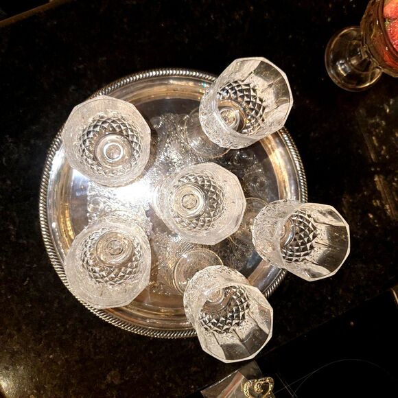 Cristal d'arques Fine Lead Crystal SIX (6) Longchamp 25cl Wine Glasses VTG Excel - Picture 7 of 14